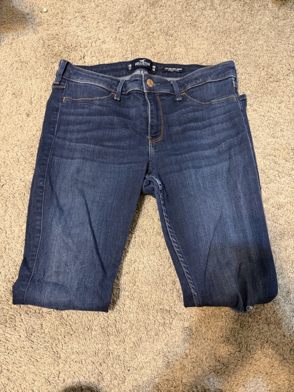 Hollister Dark Blue Cropped Stretch Skinny Jeans